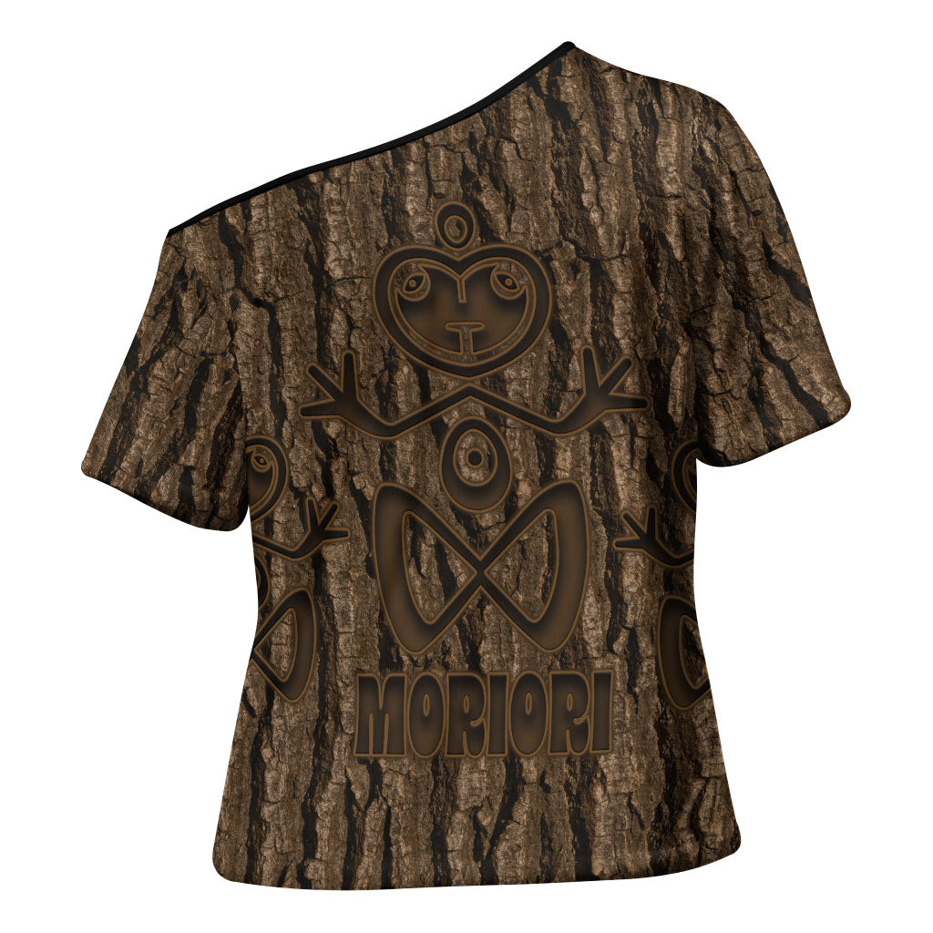 Kioranga Moriori New Zealand Cross Shoulder Shirt Kopi Rakau Carving Art