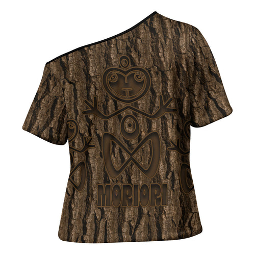 Kioranga Moriori New Zealand Cross Shoulder Shirt Kopi Rakau Carving Art