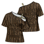 Kioranga Moriori New Zealand Cross Shoulder Shirt Kopi Rakau Carving Art