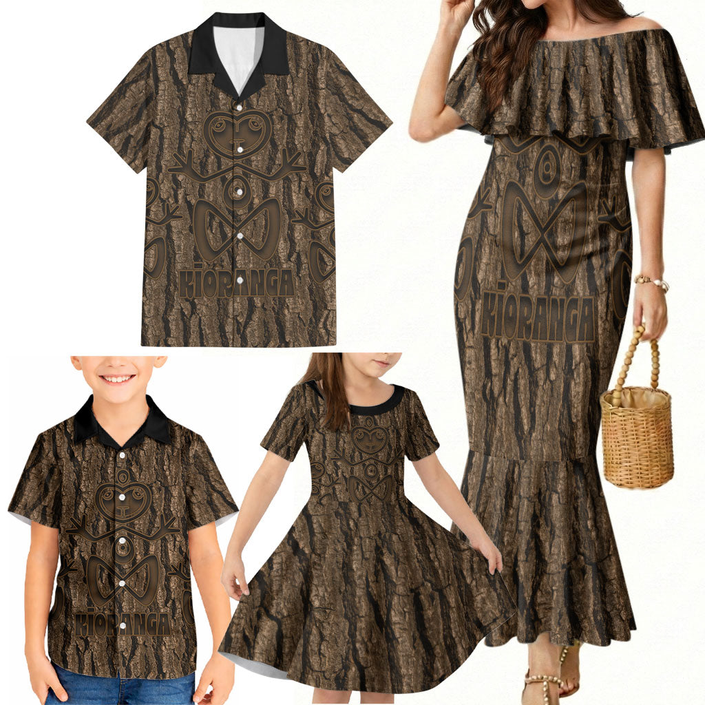 Kioranga Moriori New Zealand Family Matching Mermaid Dress and Hawaiian Shirt Kopi Rakau Carving Art
