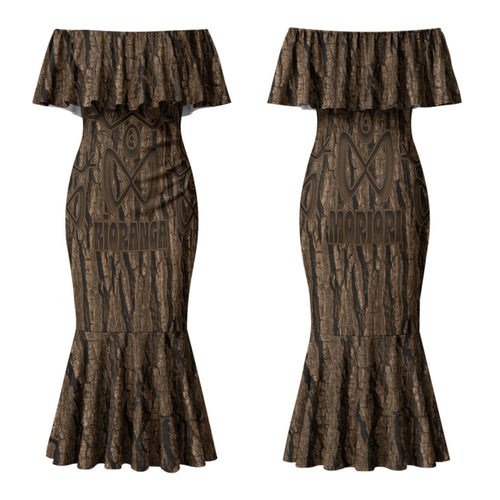 Kioranga Moriori New Zealand Family Matching Mermaid Dress and Hawaiian Shirt Kopi Rakau Carving Art