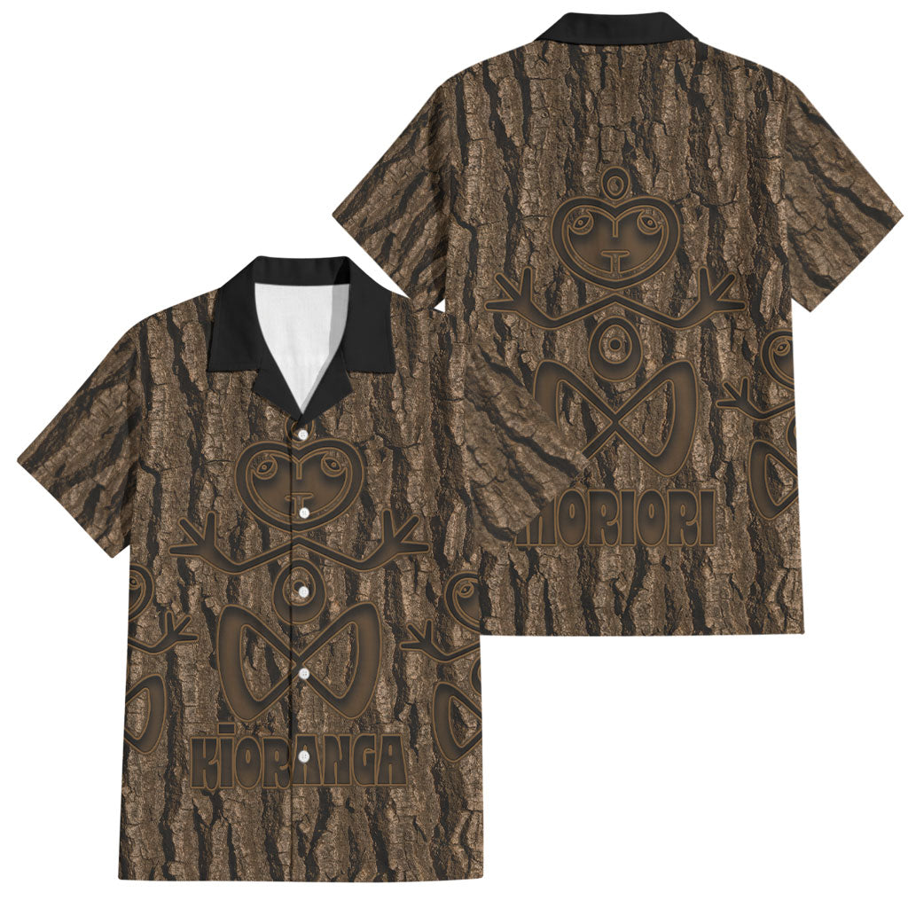 Kioranga Moriori New Zealand Family Matching Off Shoulder Short Dress and Hawaiian Shirt Kopi Rakau Carving Art