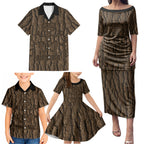 Kioranga Moriori New Zealand Family Matching Puletasi and Hawaiian Shirt Kopi Rakau Carving Art