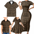 Kioranga Moriori New Zealand Family Matching Short Sleeve Bodycon Dress and Hawaiian Shirt Kopi Rakau Carving Art