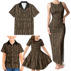 Kioranga Moriori New Zealand Family Matching Tank Maxi Dress and Hawaiian Shirt Kopi Rakau Carving Art