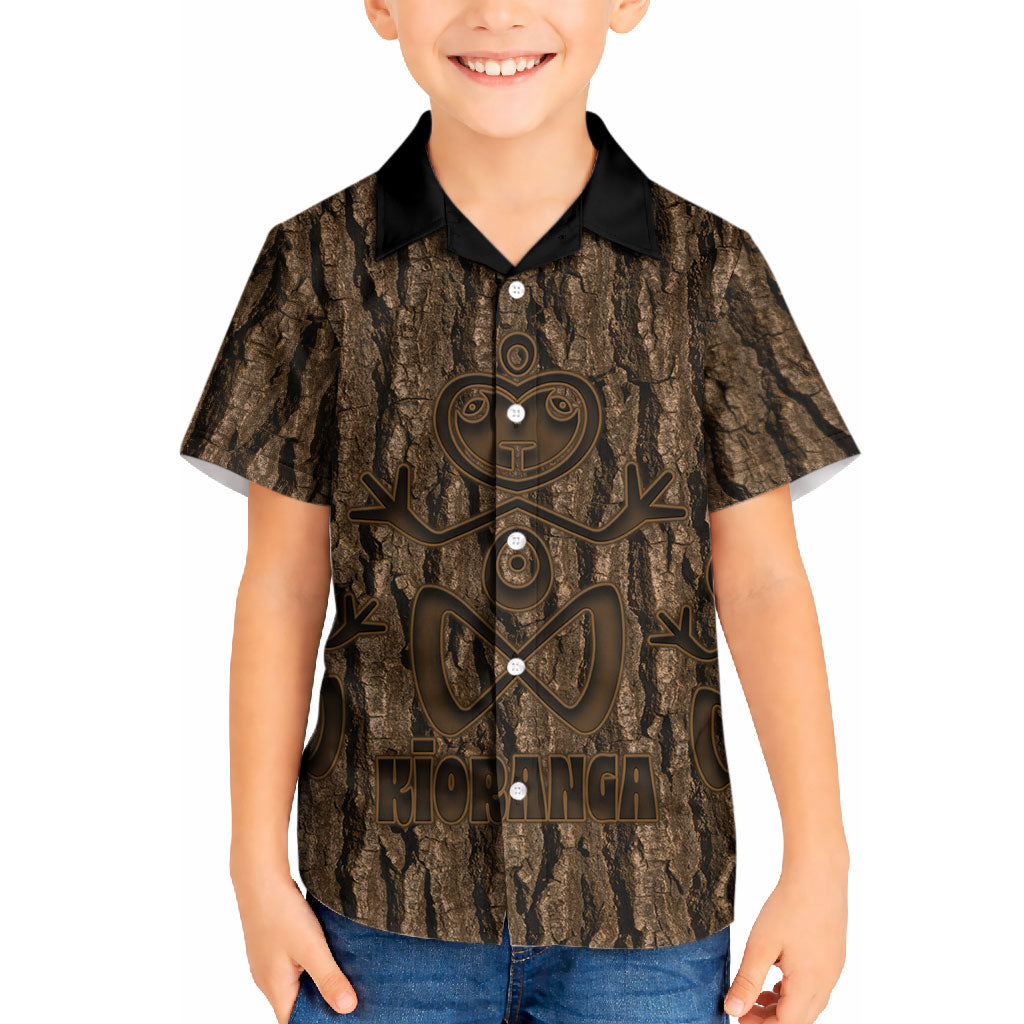 Kioranga Moriori New Zealand Kid Hawaiian Shirt Kopi Rakau Carving Art