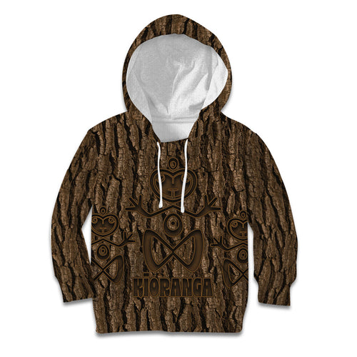 Kioranga Moriori New Zealand Kid Hoodie Kopi Rakau Carving Art