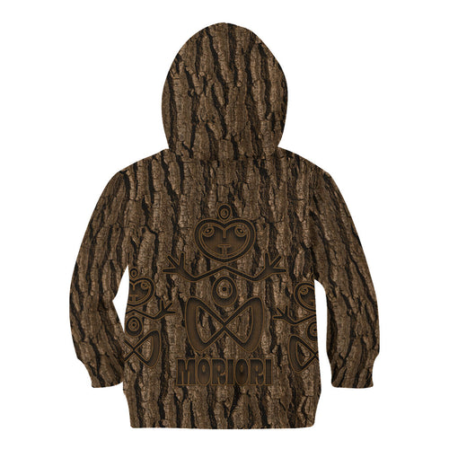 Kioranga Moriori New Zealand Kid Hoodie Kopi Rakau Carving Art