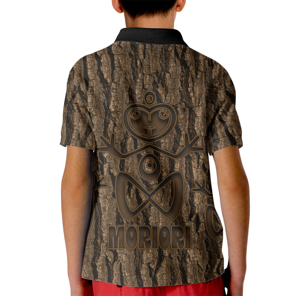 Kioranga Moriori New Zealand Kid Polo Shirt Kopi Rakau Carving Art