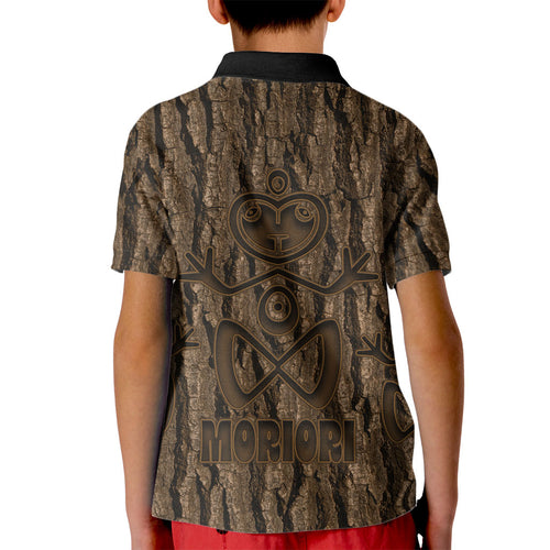 Kioranga Moriori New Zealand Kid Polo Shirt Kopi Rakau Carving Art