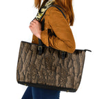 Kioranga Moriori New Zealand Leather Tote Bag Kopi Rakau Carving Art