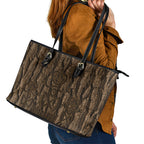 Kioranga Moriori New Zealand Leather Tote Bag Kopi Rakau Carving Art