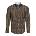 Kioranga Moriori New Zealand Long Sleeve Button Shirt Kopi Rakau Carving Art