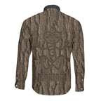 Kioranga Moriori New Zealand Long Sleeve Button Shirt Kopi Rakau Carving Art