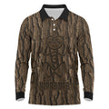 Kioranga Moriori New Zealand Long Sleeve Polo Shirt Kopi Rakau Carving Art