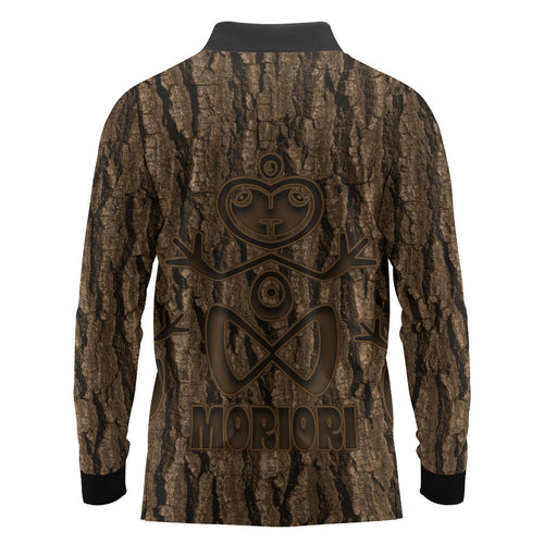 Kioranga Moriori New Zealand Long Sleeve Polo Shirt Kopi Rakau Carving Art