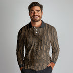 Kioranga Moriori New Zealand Long Sleeve Polo Shirt Kopi Rakau Carving Art
