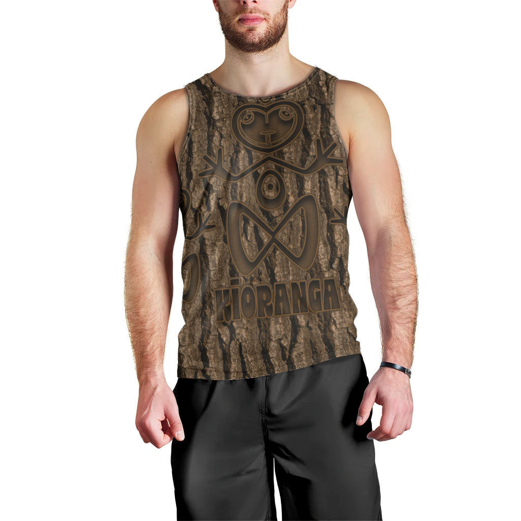 Kioranga Moriori New Zealand Men Tank Top Kopi Rakau Carving Art