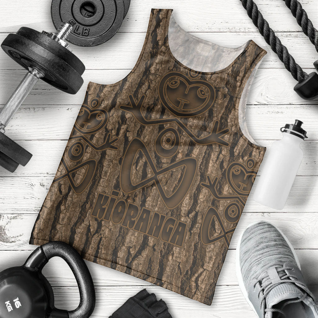 Kioranga Moriori New Zealand Men Tank Top Kopi Rakau Carving Art