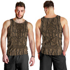 Kioranga Moriori New Zealand Men Tank Top Kopi Rakau Carving Art