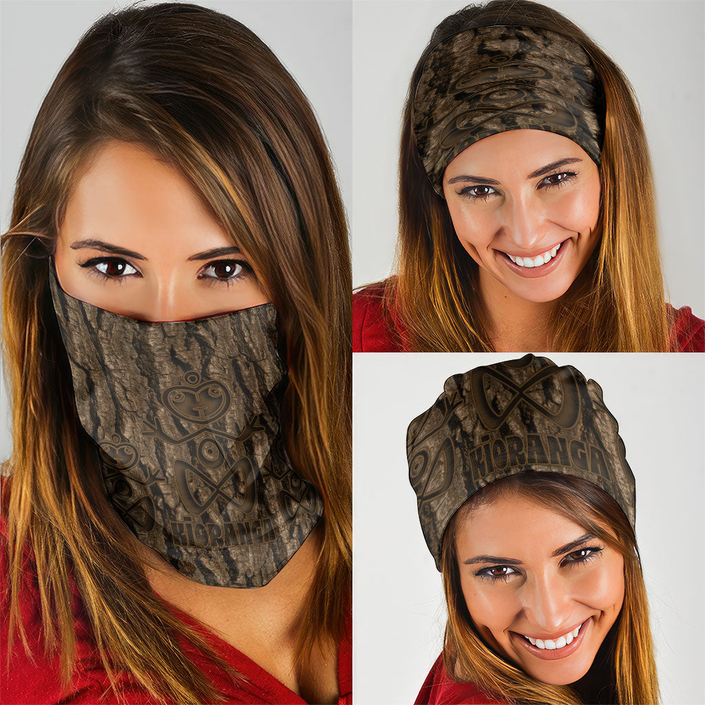 Kioranga Moriori New Zealand Neck Gaiter Kopi Rakau Carving Art