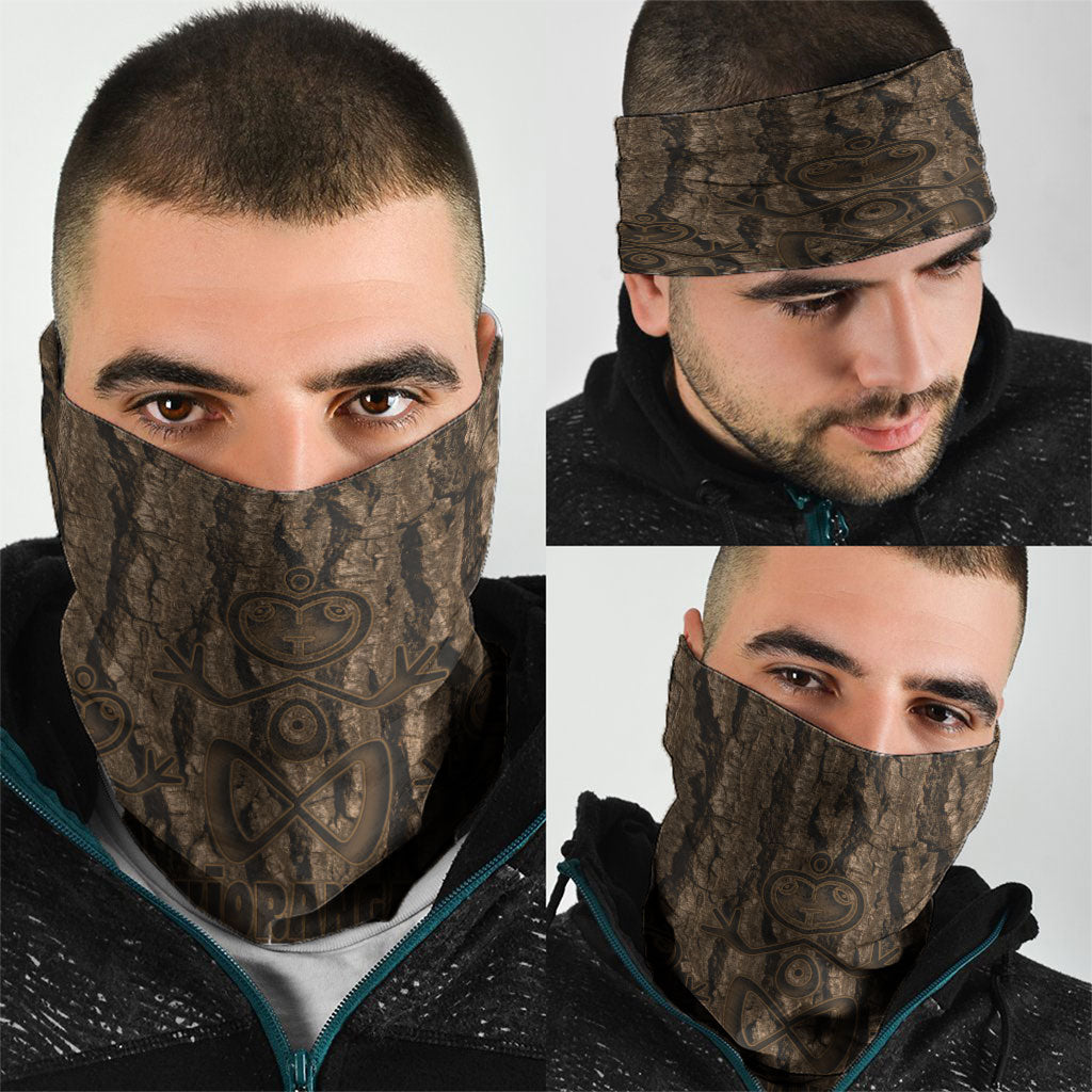 Kioranga Moriori New Zealand Neck Gaiter Kopi Rakau Carving Art