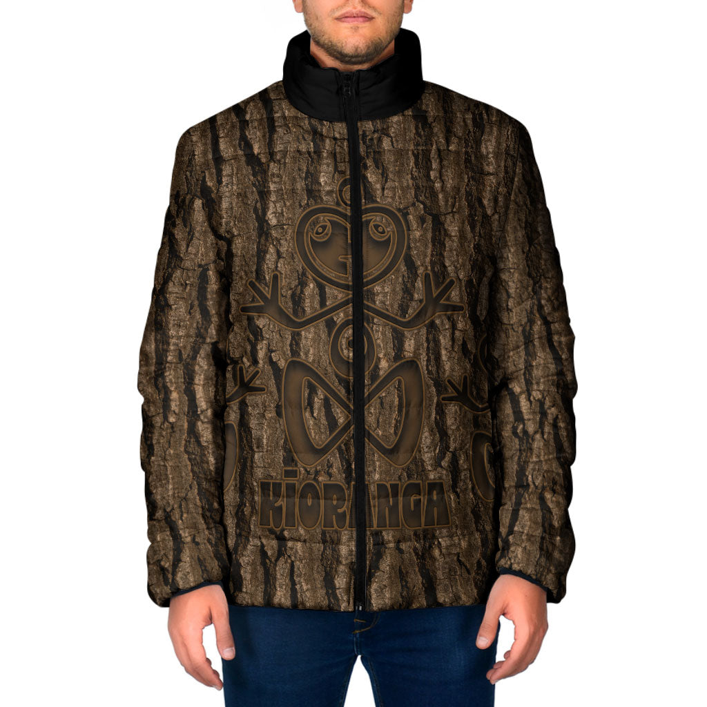 Kioranga Moriori New Zealand Padded Jacket Kopi Rakau Carving Art