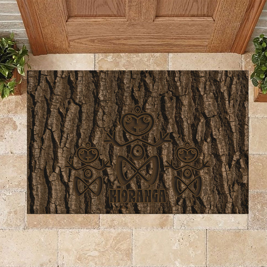 Kioranga Moriori New Zealand Rubber Doormat Kopi Rakau Carving Art
