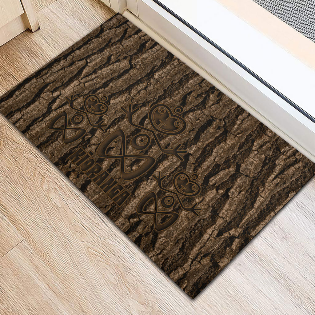 Kioranga Moriori New Zealand Rubber Doormat Kopi Rakau Carving Art
