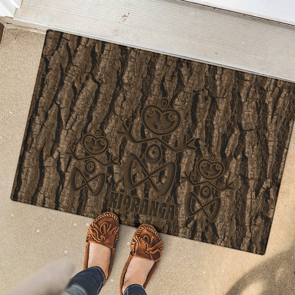 Kioranga Moriori New Zealand Rubber Doormat Kopi Rakau Carving Art