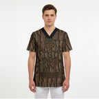 Kioranga Moriori New Zealand Scrub Top Kopi Rakau Carving Art
