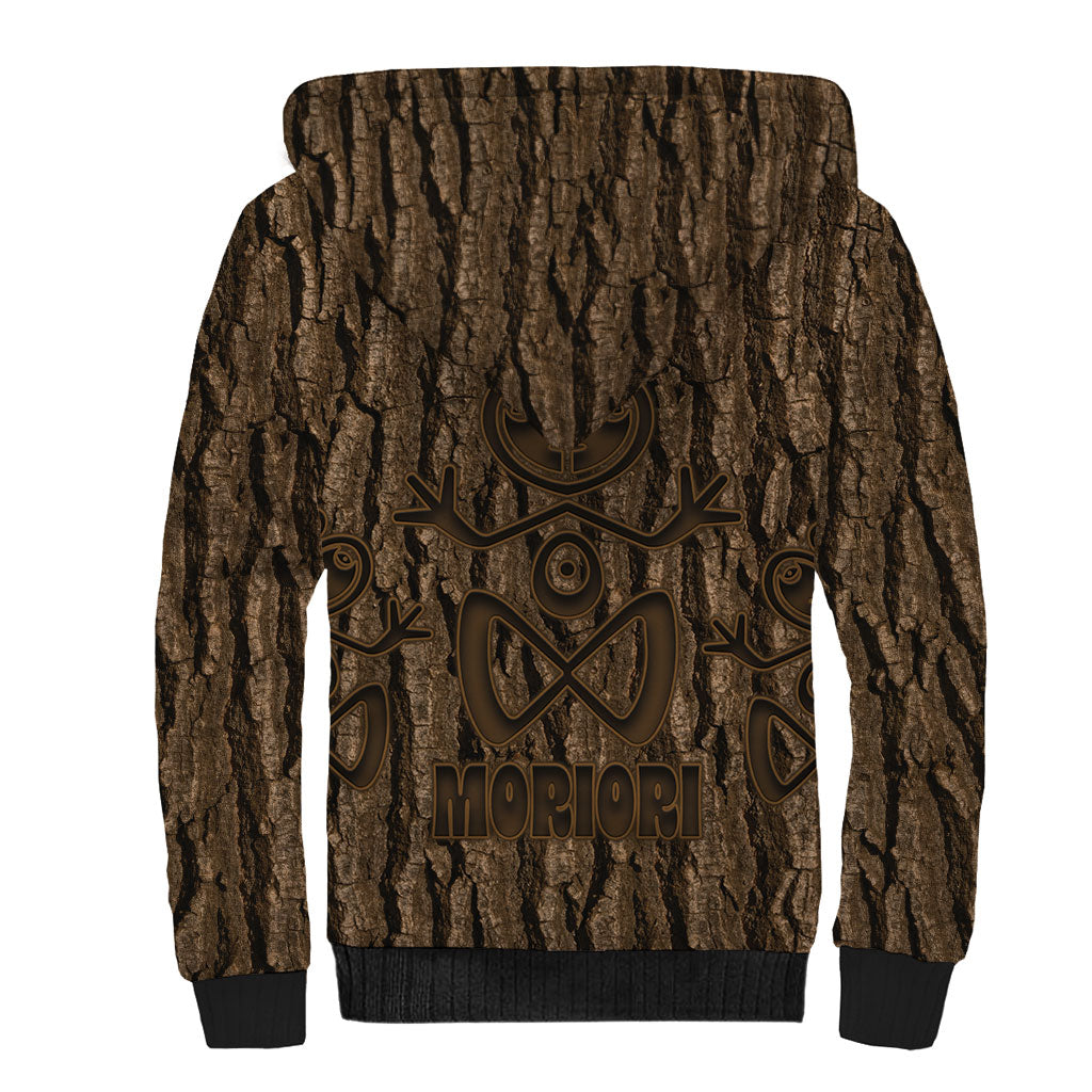 Kioranga Moriori New Zealand Sherpa Hoodie Kopi Rakau Carving Art