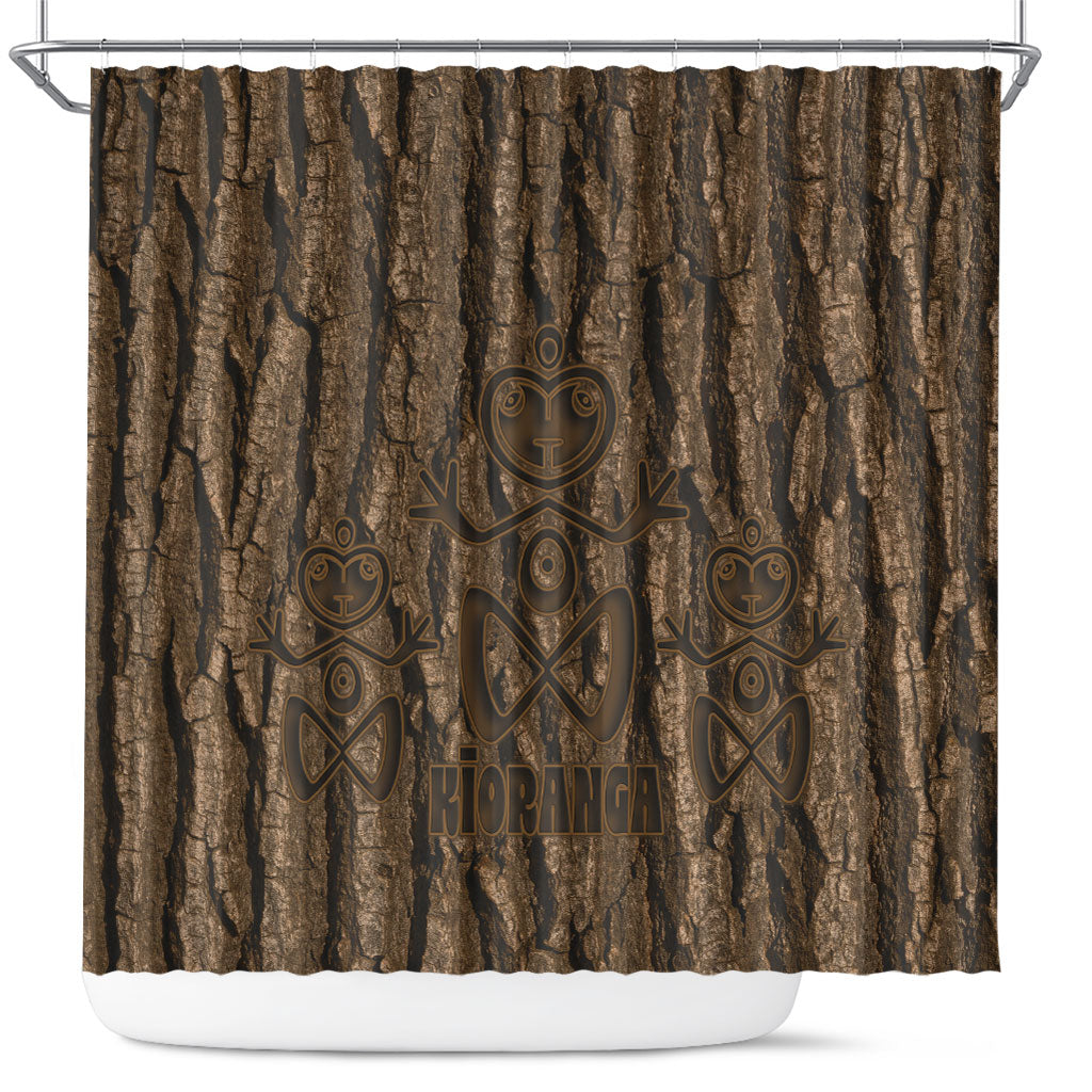 Kioranga Moriori New Zealand Shower Curtain Kopi Rakau Carving Art