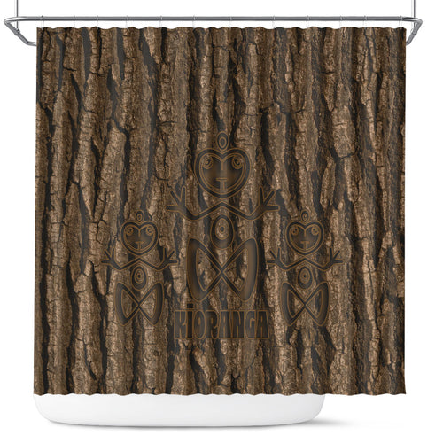 Kioranga Moriori New Zealand Shower Curtain Kopi Rakau Carving Art