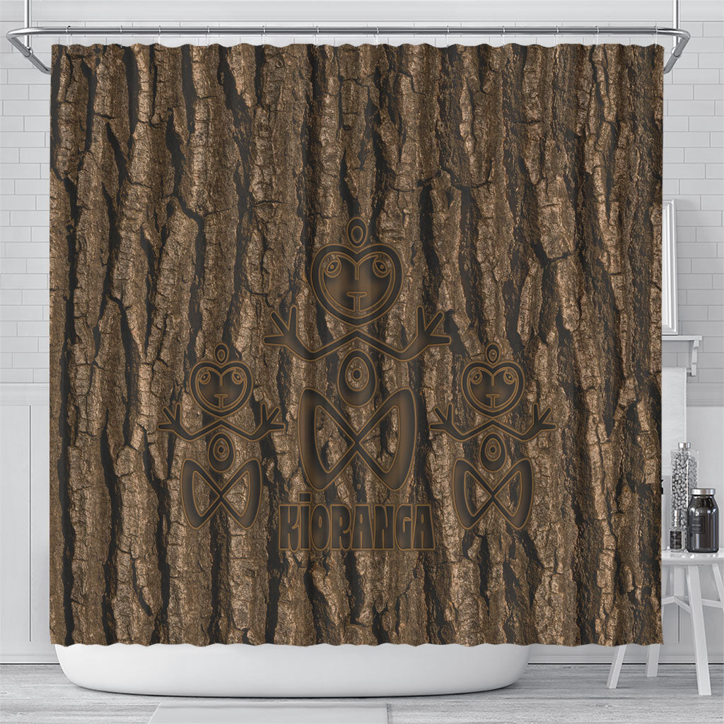 Kioranga Moriori New Zealand Shower Curtain Kopi Rakau Carving Art
