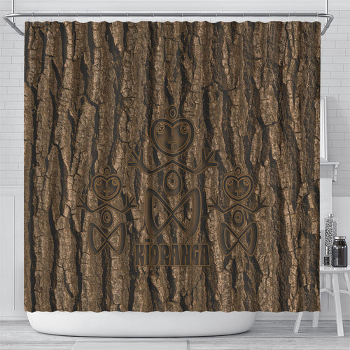 Kioranga Moriori New Zealand Shower Curtain Kopi Rakau Carving Art