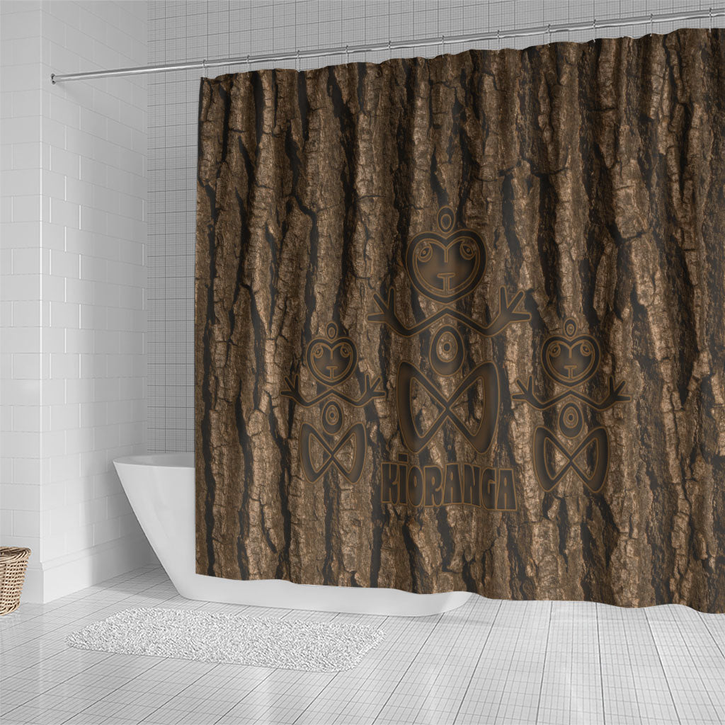 Kioranga Moriori New Zealand Shower Curtain Kopi Rakau Carving Art