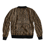 Kioranga Moriori New Zealand Sleeve Zip Bomber Jacket Kopi Rakau Carving Art