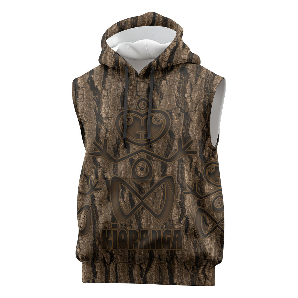 Kioranga Moriori New Zealand Sleeveless Hoodie Kopi Rakau Carving Art
