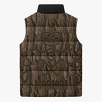 Kioranga Moriori New Zealand Sleeveless Puffer Jacket Kopi Rakau Carving Art