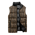Kioranga Moriori New Zealand Sleeveless Puffer Jacket Kopi Rakau Carving Art