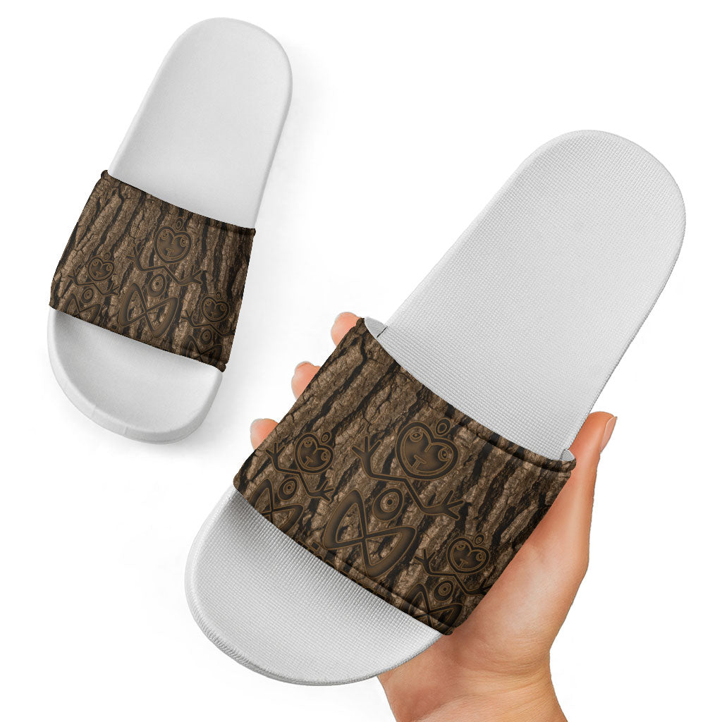 Kioranga Moriori New Zealand Slide Sandals Kopi Rakau Carving Art