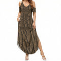 Kioranga Moriori New Zealand Summer Maxi Dress Kopi Rakau Carving Art