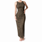 Kioranga Moriori New Zealand Tank Maxi Dress Kopi Rakau Carving Art