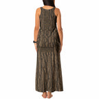 Kioranga Moriori New Zealand Tank Maxi Dress Kopi Rakau Carving Art