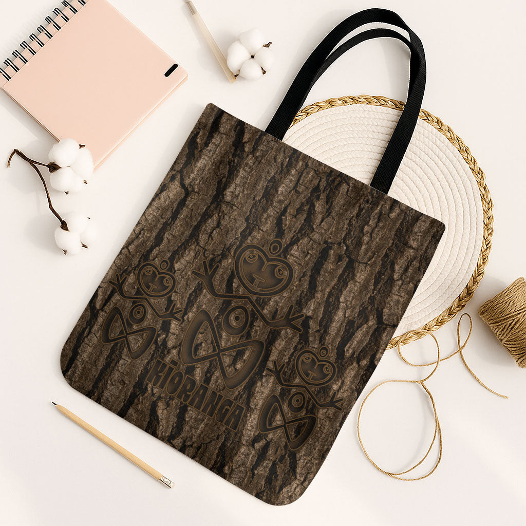 Kioranga Moriori New Zealand Tote Bag Kopi Rakau Carving Art