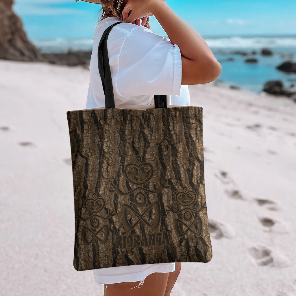 Kioranga Moriori New Zealand Tote Bag Kopi Rakau Carving Art