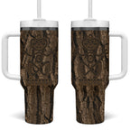Kioranga Moriori New Zealand Tumbler With Handle Kopi Rakau Carving Art
