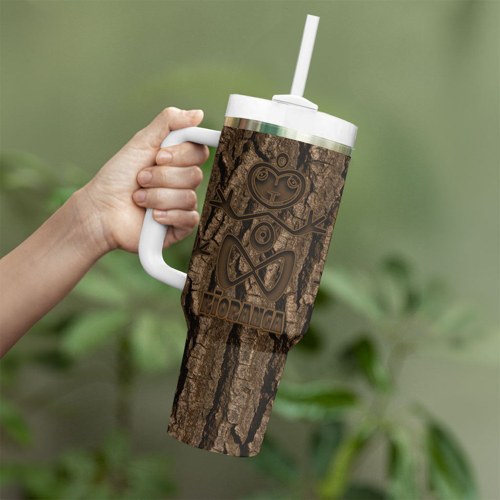 Kioranga Moriori New Zealand Tumbler With Handle Kopi Rakau Carving Art