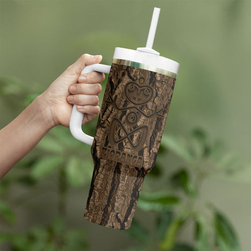 Kioranga Moriori New Zealand Tumbler With Handle Kopi Rakau Carving Art